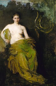 Figura medio vestida, ca. 1885 de Abbott Handerson Thayer