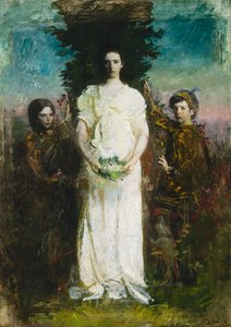 Mis Hijos Mary, Gerald y Gladys Thayer, ca. 1897 de Abbott Handerson Thayer
