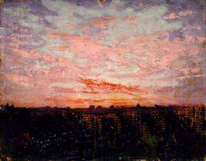 Amanecer o Atardecer, estudio para libro, Coloración Ocultante en el Reino Animal, ca. 1905-1909 de Abbott Handerson Thayer