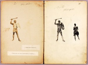 Tatuaje--Single Warrior, carpeta de estudio para el libro Ocultación de la coloración en el reino animal de Abbott Handerson Thayer