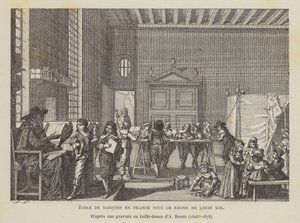 Escuela de niños franceses durante el reinado de Luis XIII de Abraham (after) Bosse