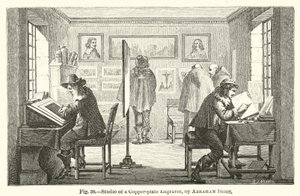 Estudio de un grabador de placas de cobre de Abraham (after) Bosse