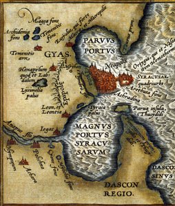 El antiguo puerto de Siracusa en Sicilia según el 