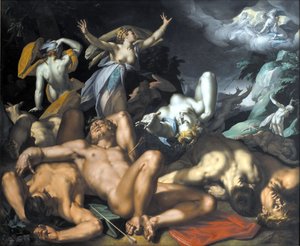 Danés: Apolo y Diana castigan a Niobe matando a sus hijos Apolo y Diana castigan a Niobe matando a sus hijos