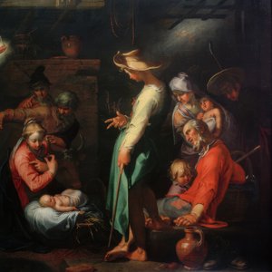 La adoración de los pastores de Abraham Bloemaert