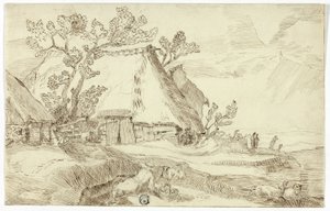 Granja con tejados de paja de Abraham Bloemaert