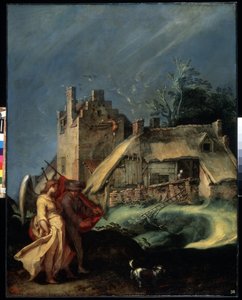 ""El joven Tobías y el ángel (Arcángel Rafael)"" (Paisaje con Tobías y el ángel) Pintura de Abraham Bloemaert (1566-1651) 1610-1615 Dim. 139x107,5 cm Museo del Hermitage, San Petersburgo (San Petersburgo) de Abraham Bloemaert