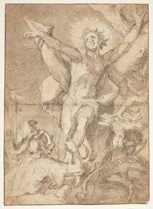 San Sebastián atado a un árbol por un soldado romano de Abraham Bloemaert