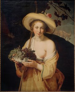 Pastora con uvas de Abraham Bloemaert