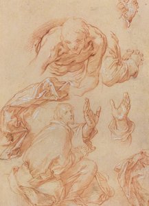 Estudios de Manos y Figuras Inclinadas [verso] de Abraham Bloemaert