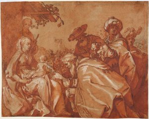 La adoración de los Magos de Abraham Bloemaert