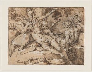 Venus y Baco (Sin Ceres y Baco, Venus se congelaría) de Abraham Bloemaert
