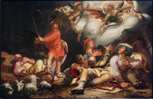 Anuncio a los pastores de Abraham Bloemaert