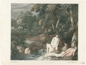 Diana y sus ninfas, bañándose en un río