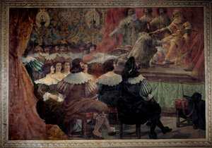 Una representación teatral en el siglo XVII en el Castillo de Grosbois. Pintura de Abraham Bosse (1602-1676)