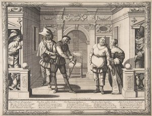 Actores en el Hotel de Bourgogne, ca. 1633-34 de Abraham Bosse