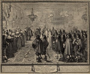 Ceremonia del contrato de matrimonio entre Wladyslaw IV, Rey de Polonia y Marie Louise Gonzaga de Abraham Bosse