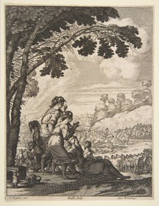 Ilustración de LAriane de Desmarets de Saint-Sorlin, Palamede a caballo confronta..., 1639