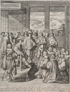 Luis XIII recibiendo una delegación de magistrados de Abraham Bosse