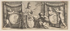 Minerva y las armas de François Sublet de Noyers, mediados a finales del siglo XVII
