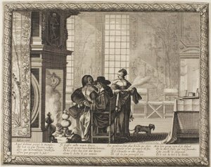 Vejez, lámina cuatro de Representando las cuatro edades del hombre de Abraham Bosse