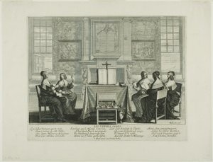 Placa Uno, de Las vírgenes sabias y necias, placa Uno de Abraham Bosse
