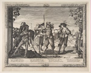 El guiso llevado a los recién casados, o El alboroto, ca. 1633 de Abraham Bosse