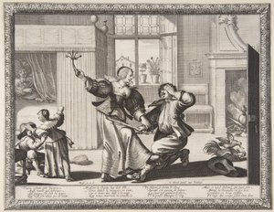 El golpeador de maridos, c.1633 de Abraham Bosse
