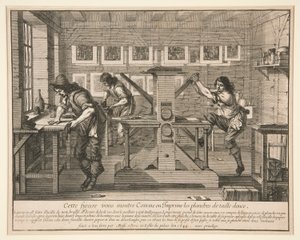 Los impresores en su taller, de la serie Artistas en sus estudios de Abraham Bosse