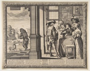 El hijo pródigo deja el hogar, ca. 1636 de Abraham Bosse