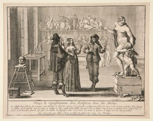 El escultor en su estudio, de la serie de artistas en sus estudios de Abraham Bosse
