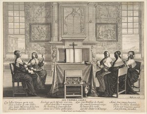 Las vírgenes prudentes conversando de Abraham Bosse