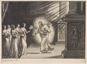 Las vírgenes prudentes ante Cristo de Abraham Bosse