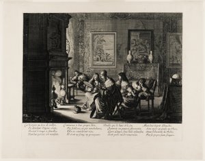 Las vírgenes sabias y necias, lámina cinco de Abraham Bosse