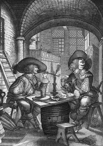 Fumadores de tabaco. Grabado de Abraham Bosse. Siglo XVIII de Abraham Bosse