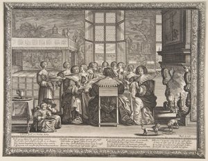 Esposas en la Mesa Durante la Ausencia de sus Maridos de Abraham Bosse
