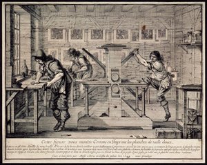Taller de un grabador, 1642 de Abraham Bosse