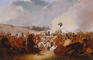 Cromwell liderando tropas en batalla de Abraham Cooper