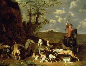 Caza de osos, 1655 de Abraham Danielsz. Hondius