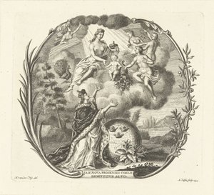 Alegoría del nacimiento de un niño con Juno y Abundancia