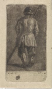 Hombre con un palo, visto desde atrás de Abraham Delfos