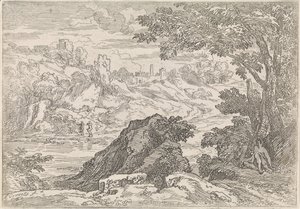 Paisaje con río Paisajes arcádicos (título de la serie)