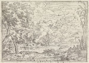 paisaje con ruinas de Abraham Genoels