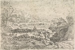 Paisaje con ovejas de Abraham Genoels