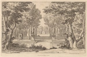 Las dos estatuas de Abraham Genoels II after Adam Frans van der Meulen