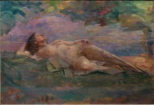 Auf dem Rücken liegender Akt von Abraham Hermanjat