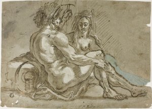 El dios del río y una ninfa de Abraham Janssens