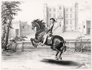 Ilustración de un Manual de Equitación, grabado por Peeter Clouwet (1629-70), 1658 de Abraham Jansz. van after Diepenbeeck