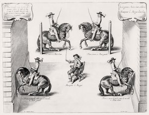 Ilustración de un Manual de Equitación, grabado por Peeter Clouwet (1629-70), 1658 de Abraham Jansz. van after Diepenbeeck