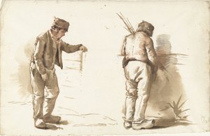 Dos estudios de un hombre de pie